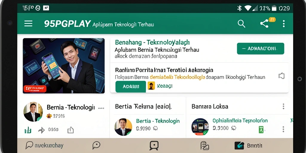 Tampilan antarmuka utama aplikasi 95PGPLAY