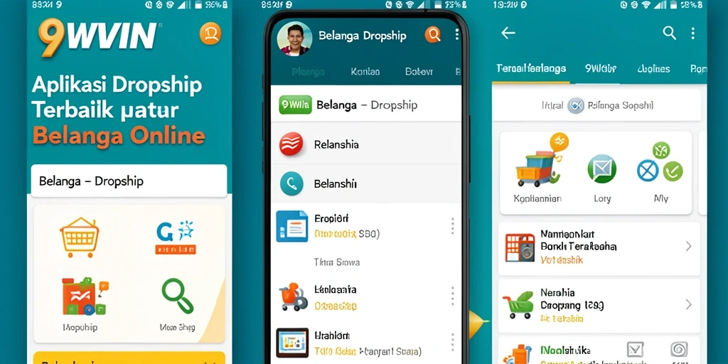 Tampilan antarmuka pengguna aplikasi 9WIN untuk pengalaman Dropship yang lebih baik.