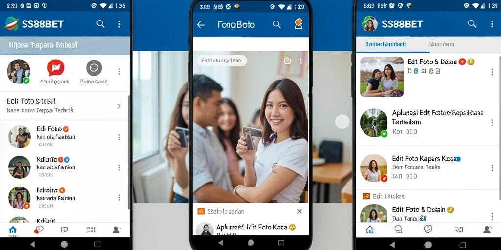 Tampilan antarmuka aplikasi SS88BET untuk edit foto kertas kaca.